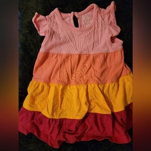 Childrens Place Tiered Colir Block Dress, 0-3 month